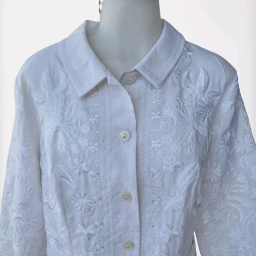 Sonia Bogner Linen Embroidered Jacket - Picture 2 of 10